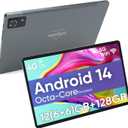 weelikeit Tablet 10 inch, Android 14 Tablets with Octa-Core Processor 12GB(6+6) RAM 128GB ROM, 1200x1920 FHD Screen, 5G WiFi, 5MP+13MP Dual Camera, Bluetooth 5.0, 7000mAh Battery (Gray)