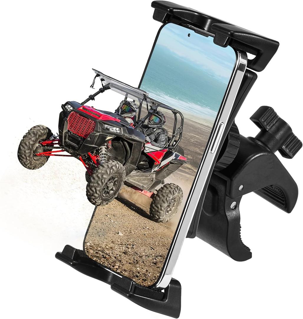 KEMIMOTO UTV Phone Mount ATV Holder, Fit 4.7"-13" Phone & Tablet, 360 Adjustable Heavy Duty, Compatible with Can-Am Maverick X3 Outlander Polaris RZR Sportsman Kawasaki Talon Viking