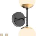 Tipace Black and Gold Wall Light,Mid Century Modern Globe Wall Sconce, Black Wall Sconce 2 Lights for Restaurant Living Room Bedside Stairs Bathroom Mirror(3000K G9 Bulbs Include) (3000K & 2 Lights, Black+Gold)