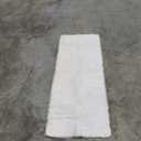 2x6 Fluffy Area Rug - Soft Shag Runner Rug for Bedroom - Non Slip Runner Living Room Rug Plush Carpet Runner White
