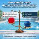 Pool Toy Games, Upgraded Tic-Tac-Toe & Basketball, Inflatable Anti-Wind Pool Games with 10 Basketball (5 Red & 5 Blue) – Pool Games for Adults Kids Teens& Family, Outdoor Summer Water Pool Party Toys