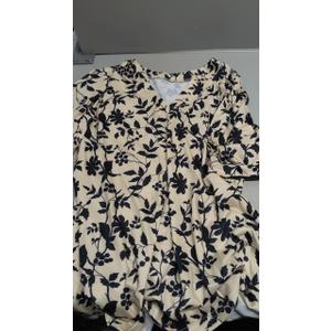 Romanstii Women Casual V-Neck T-Shirts Loose Puff Short Sleeve Tops Tunic Blouses  L