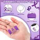 2 x Remuuly 50 Pcs Domestic Violence Awareness Month Acrylic Keychain Domestic Violence Awareness Month Festival Party Decor for Women Men