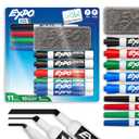 EXPO Dry Erase Markers Set Mixed Tip White Board Markers with White Board Eraser Assorted Colors 11 Count