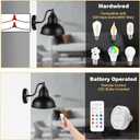 Wall Sconces Battery Operated Rechargeable Wall Lights with Remote Control Dimmable Auto Timer13 Colorfuls Changeable to Elegant Touch Wall Lamp for Bedrooms Living Rooms Game Rooms Hallways