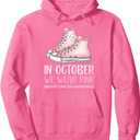 Teenager Breast Cancer Awareness Pink Sneakers Girls Women Pullover Hoodie, Adult Unisex, Bright Pink, XX-Large