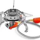 GSI Outdoors Remote Canister Stove  Compact Foldable Camping Stove with Piezo Ignition, 11,000 BTU Output, and Stable Stand Design