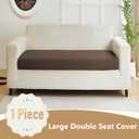 Yoovat Couch Cushion Covers for Sofa Couch Covers Wear-Resistant Universal Sofa Cover Washable Stretch for Sectional Slipcovers (Texture-Brown,Large Double Seat Cover)