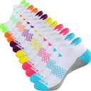 eallco Womens Ankle Socks 6 Pairs Running Athletic Cushioned Sole Socks With Tab