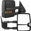 AUTOSAVER88 Towing Mirrors Compatible with 2003-2006 Chevy Silverado Tahoe Suburban Avalanche GMC Sierra Yukon Cadillac Escalade Power Heated LED Turn Signal Manual Telescoping Folding Clearance Light