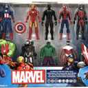 Marvel Avengers Action Figures - Iron Man, Hulk, Black Panther, Captain America, Spider Man, Ant Man, War Machine & Falcon! (8), 8 Piece Set