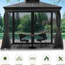 Gazebo Universal Replacement Mosquito Netting, 10' x 10' Outdoor Canopy Net Screen 4-Panel Sidewall Gazebo Curtains, with Zippers, Easy to Install, Fit for Most Gazebos 10x10 CanopyPatio Black