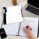 Five Star Advance Spiral Notebook + Study App, 5 Subject, College Ruled Paper, 8-1/2" x 11", 200 Sheets, Spiral Guard, Movable Tabbed Dividers, White (73154)