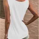 Verdusa Women's Button Down Tank Tops Casual Summer Tops Streetwear (White, M)
