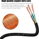 3FT 12/3 Outdoor Extension Cord, Heavy Duty 3-Outlet SJTW Indoor/Outdoor Three-Prong Power-Cord 12-Gauge Grounded 15-Amp 1875 Watts