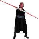 Star Wars Darth Maul Official Halloween Costume Accessory - Light-Up Retractable Plastic Double Saber (Gray)