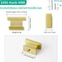 Brushed Brass Kitchen Rectangle Cabinet Knobs 1.49 Inch 10 Pack