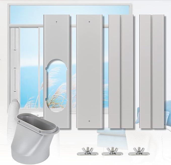 Portable Air Conditioner Window Kit, Adjustable Vertical/Horizontal Sliding Window Kit Plate for AC Unit, AC Window Vent Kit, AC Window Seal Suitable for 5.9” AC Exhaust Hose
