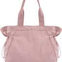 ODODOS 18L Side-Cinch Shopper Bags Lightweight Shoulder Bag Tote Handbag for Shopping Workout Beach Travel, Blush Pink