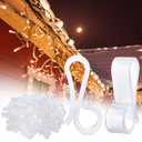 Namalu  Christmas Light Clips Gutter Clips for Hanging Outdoor Lights Plastic Weatherproof Gutter Hooks Hanging String Lamp Holder Mount to Shingles for Halloween Xmas Tree Decor (White)