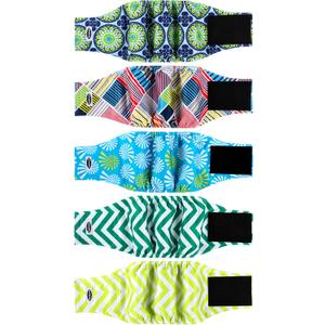 Male Dog Diapers, High Absorbing Dog Belly Bands for Male Dogs, Washable Reusable Dog Males Wraps(5 Pack) (Large)