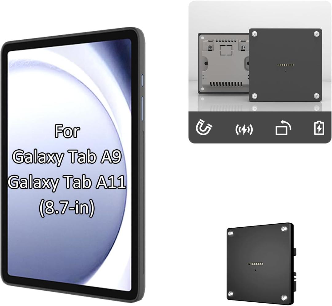 Wall Mount for Samsung Galaxy Tab A9 & A11 8.7" in-Wall Magnetic Charging Tablet Mount No Drill Flush Wall Panel Continuous Power Kiosk Display Solution