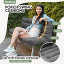 Porch Swing Cushions, Waterproof Patio Swing Cushions Replacement for Outdoor Furniture, 2-3 Seater Outdoor Swing Bench Cushion with Backrest for Patio,Porch, Garden,Backyard, 60x40 (Grey)