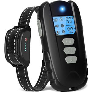 Dog Shock Collar with Remote Control Shock Collar for Dogs 10120 lbs, 2000FT Long Range IPX7 Waterproof Rechargeable Dog Training Collar with 4 Safe Modes Beep Vibration Shock & Flashlight Bk