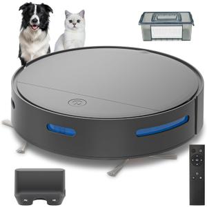 Robot Vacuum Cleaner, Upgraded 3500Pa Powerful Sunction Robot Vacuum with Remote Control,Automatic Self-Charging,Long Run Time,Slim,Quiet Robotic Vacuum Cleaner for Carpet Pet Hair