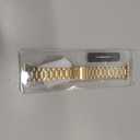 MioHHR Solid Stainless Steel Band Compatible with Apple Watch 38mm(Series 3/2/1) 40mm(Series SE/6/5/4) 41mm(Series 9/8/7) Metal Strap with Soft TPU Case for iWatch Bands for Women and Men, Gold