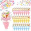 Thyle 24 Pcs Candy Containers for Party Favors Ice Cream Shaped Candy Boxes Bulk Cute Plastic Treat Containers for Cream Summer Gift Weddings Birthdays Home Party Supplies (Cool Summer)
