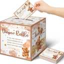 Fuutreo 51 Pcs Bear Diaper Raffle Tickets with Diaper Raffle Card Box for Baby Shower Decor Balloon Themed Baby Shower Decorations for Games Prizes Gender Reveal Party Supplies