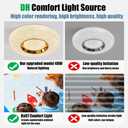 Dimmable LED Round Gold Ceiling Light, 20 Inch 48W with Remote Control, 3000K-6500K,Flush Mount Ceiling Light，Modern Wood Grain Lamp, Suitable for Entryway, Bedroom and Living Room., 19.7 inches