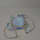 Women's Laser Holographic Backpack Butterfly Angel Wings Casual Daypack Shoulder Bag (Laser Light Blue)