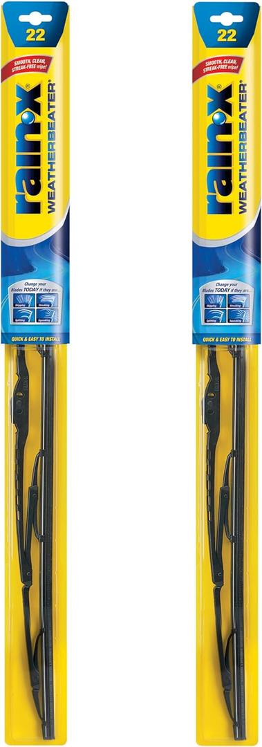 Rain-X 820149 WeatherBeater Wiper Blades, 22" Windshield Wipers (Pack of 2), Automotive Replacement Windshield Wiper Blades That Meet Or Exceed OEM Quality And Durability (22" and 22")