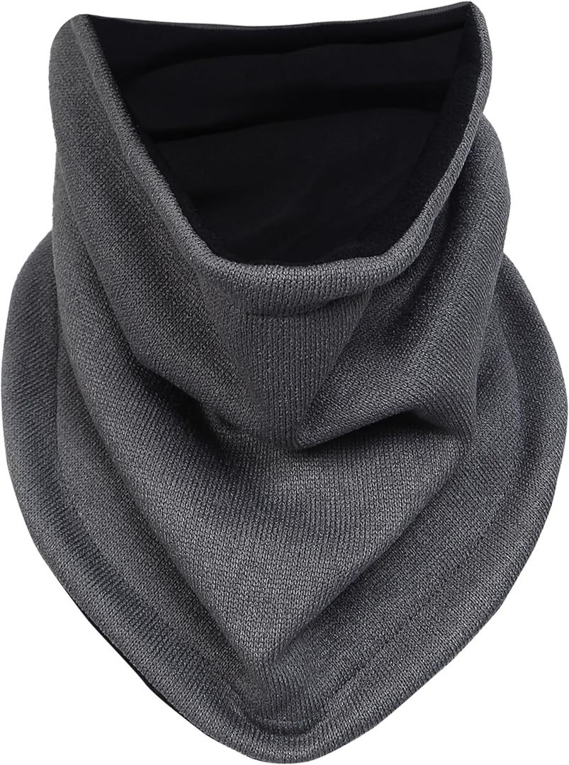 Heat Logic Sherpa Fleece Balaclava and Trapper Hat for Men, Warm Winter Face Mask for Adult, Face Cover Winter Hat (Charcoal)