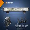 Nilight - ZH002 20Inch 126W Spot Flood Combo Off Road Led Light Bar 2PCS 18w 4Inch LED Pods With 16AWG Wiring Harness Kit-3 Lead For Tractor
