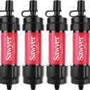 Sawyer Products Mini Water Filtration System (4-Pack, Red)