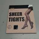 PIOGOWE 2Pack Sheer Tights for Women, 20D Legs, 40D Reinforced Top, Run-Resistant Knit, High-Stretch Waist, Reinforced Toes (Black, XL)