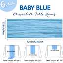 6 Pack Baby Blue Cheesecloth Table Runner 10Ft Spring Gauze Cheese Cloth Table Runner 35x120 Inch Boho Sheer Rustic Fabric Runner for Party Decor Baby Shower Wedding Decorations