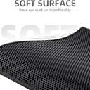 ESTHELLO Cat Litter Mat Large, Cat Litter Trapping Mat, Honeycomb Double Layer Design, Easy to Clean,Washable (30 x 24 Black