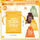 SATINIOR 36 Pcs Friendsgiving Satin Gift Bags Happy Friendsgiving Party Favors Thanksgiving Goodie Treat Candy Gift Bags with Drawstring for Thanksgiving Fall Friends Party Supplies, 5.1 x 7.1 Inch