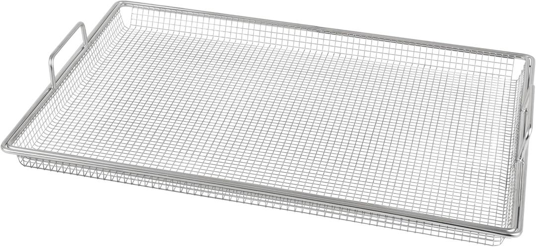 GE Large Capacity Air Fry Basket, Convenient Size, Fits 27" & 30" Ovens, Maximizes Air Flow, Dishwasher Safe, Stainless Steel GE Large Capacity Air Fry Basket, Convenient Size, Fits 27" & 30" Ovens, Maximizes Air Flow, Dishwasher Safe, Stainless Steel