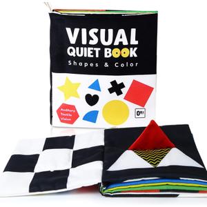 beiens High Contrast Black and White Baby Book - Touch and Feel Crinkle Sensory Toy - Visual Stimulation Interactive Montessori Toys for 0-12 Months Infant Newborn - Baby Gift for Boys Girls