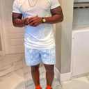 Mens Running Quick-Dry Mesh Gym Shorts with Paisley Design Lightweight Athletic Casual Shorts,Pockets for Outdoor (Blue, XS)