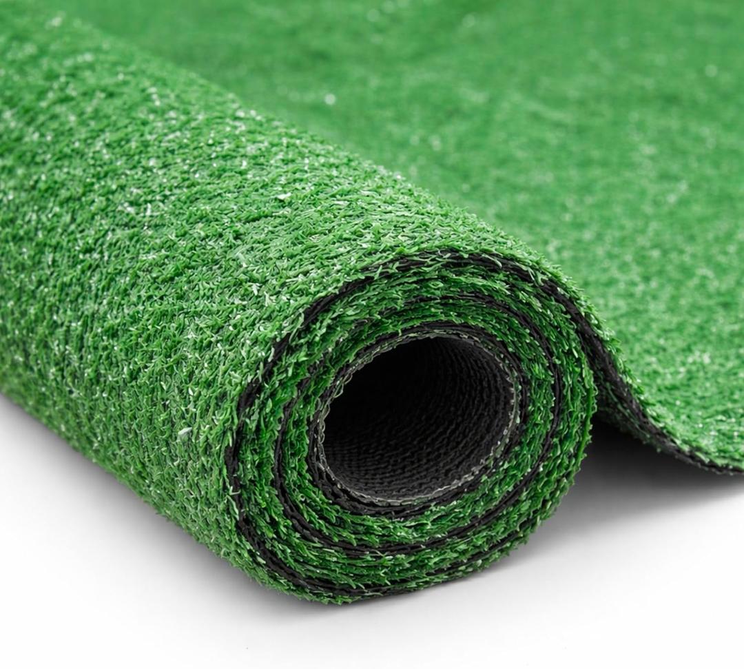 Ottomanson Artificial Grass Turf 2'7" x 24' Indoor Outdoor Faux Grass Rug with Drainage Holes, Customizable with Extra Long Size Options, Perfect for Patio Lawn Balcony Weddings Photoshoot Backdrop