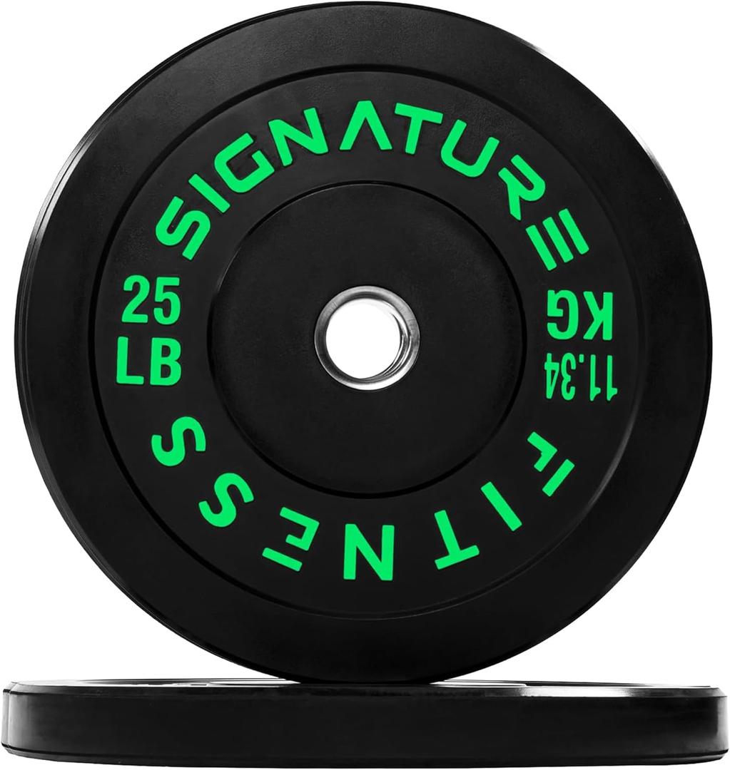 Fitvids Barbell 2-Inch Olympic Bumper Plate Weight Set – 25 lbs – Colored