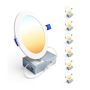 Ensenior 6 Pack 6 Inch LED Recessed Light, Dimmable, 2700K-5000K 5CCT, 1200LM High Brightness, 12W 120V, Damp Rated, ERL-12X-ETL, Ultra-Thin Canless Wafer Ceiling Light - ETL & FCC & IC