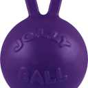 Jolly Pets Tug-n-Toss Heavy Duty Dog Toy Ball with Handle, 8 Inches/Large, Purple