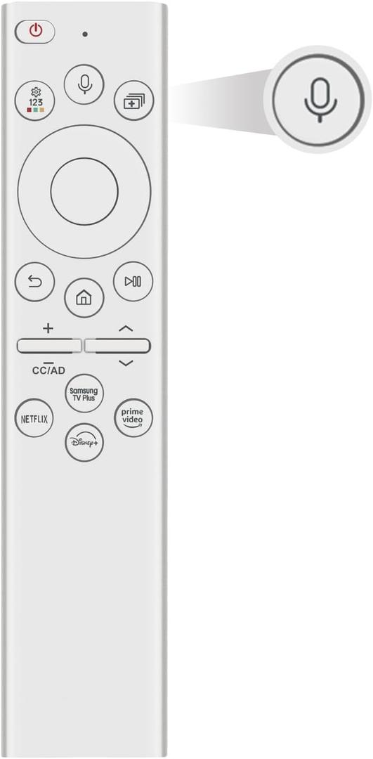 Replacement for Samsung TV Remote with Voice Control, for All 2020-2025 Samsung Remote Control for Smart TV. for Frame Crystal QLED QLED 4K 8K. White